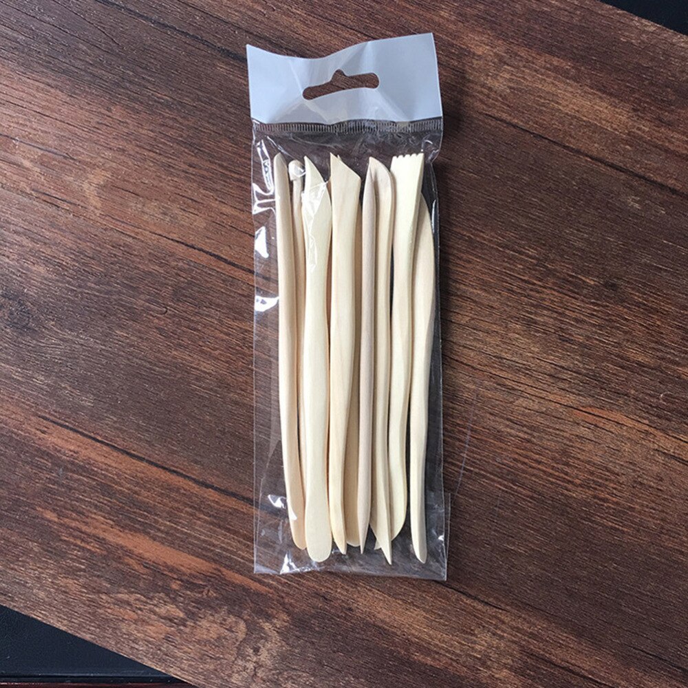 10pcs Clay Modeling Tools Double-ended Sturdy Wooden Pottery Tool Sculpture Tool for Crafts Projects