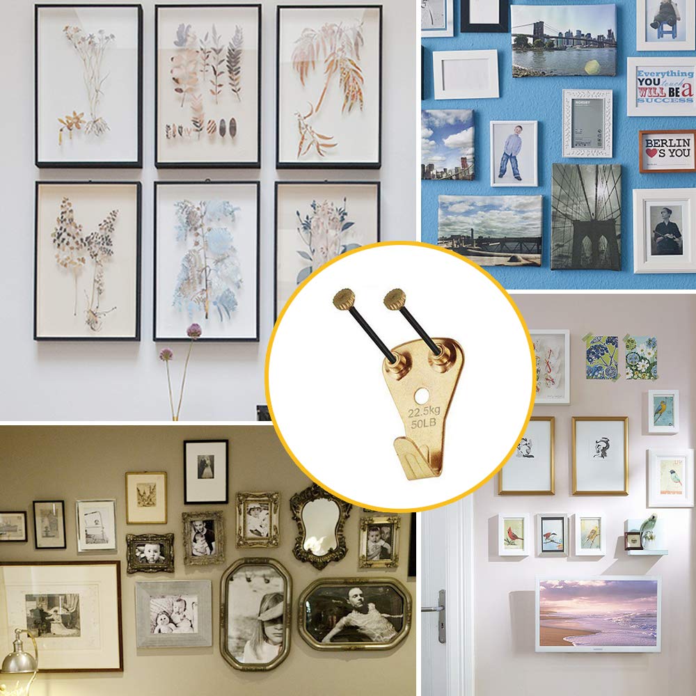 127PC fotohangers heavy duty, foto-ophangset haken, foto-ophangspijkers voor gipsplaten houten muurspiegel klokhaak