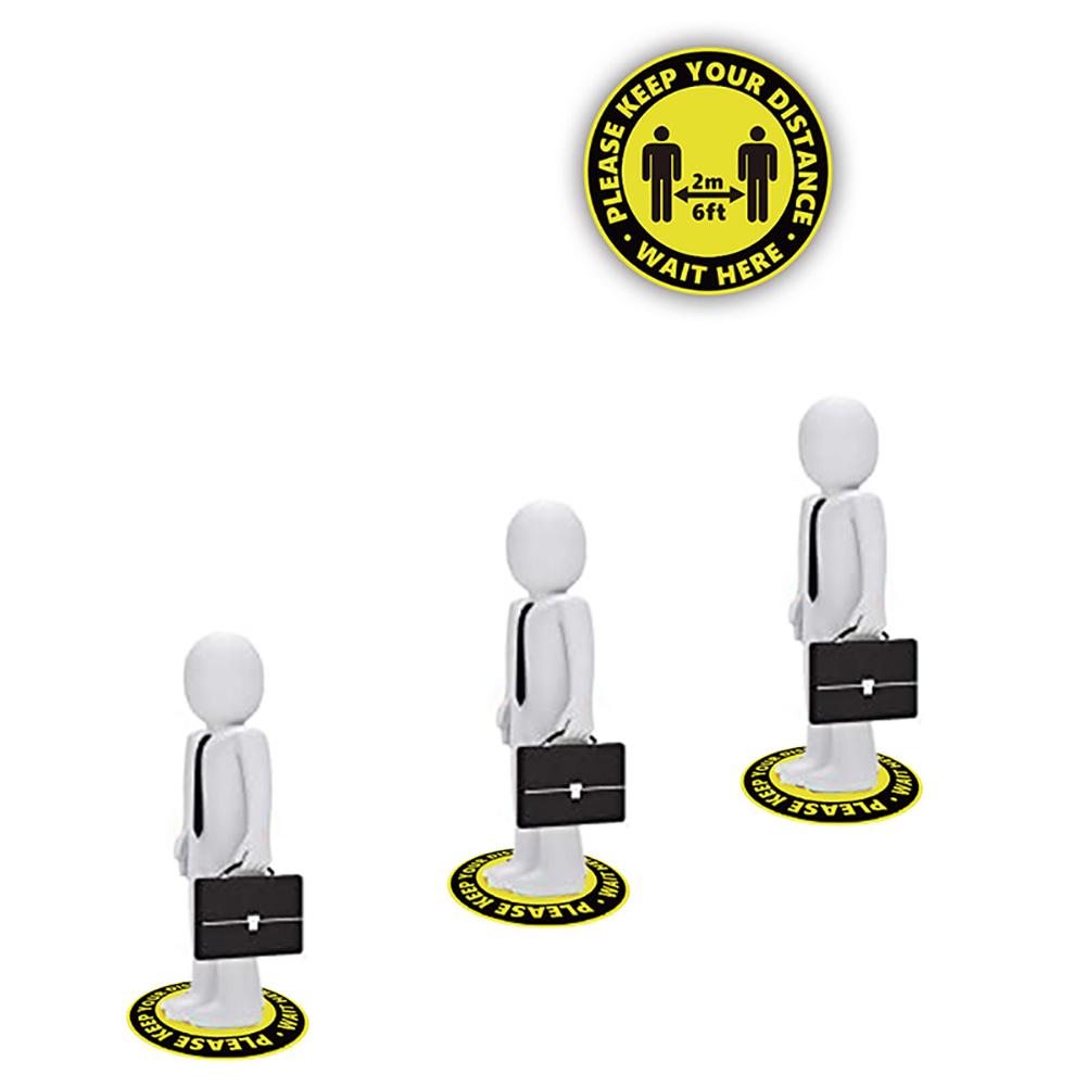 Interior Floor Adhesive Figure with Social Distance Marker "Keep Your Standing Distance Here" Floor Sticker floor decals: C