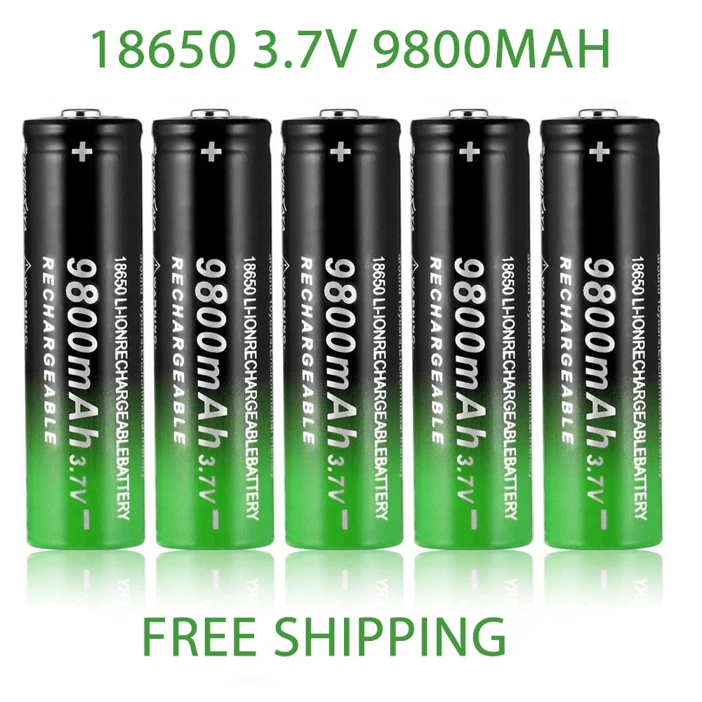 2021new fast charging 18650 battery 9800mah 3.7V 18650 Li ion battery flashlight charging battery +