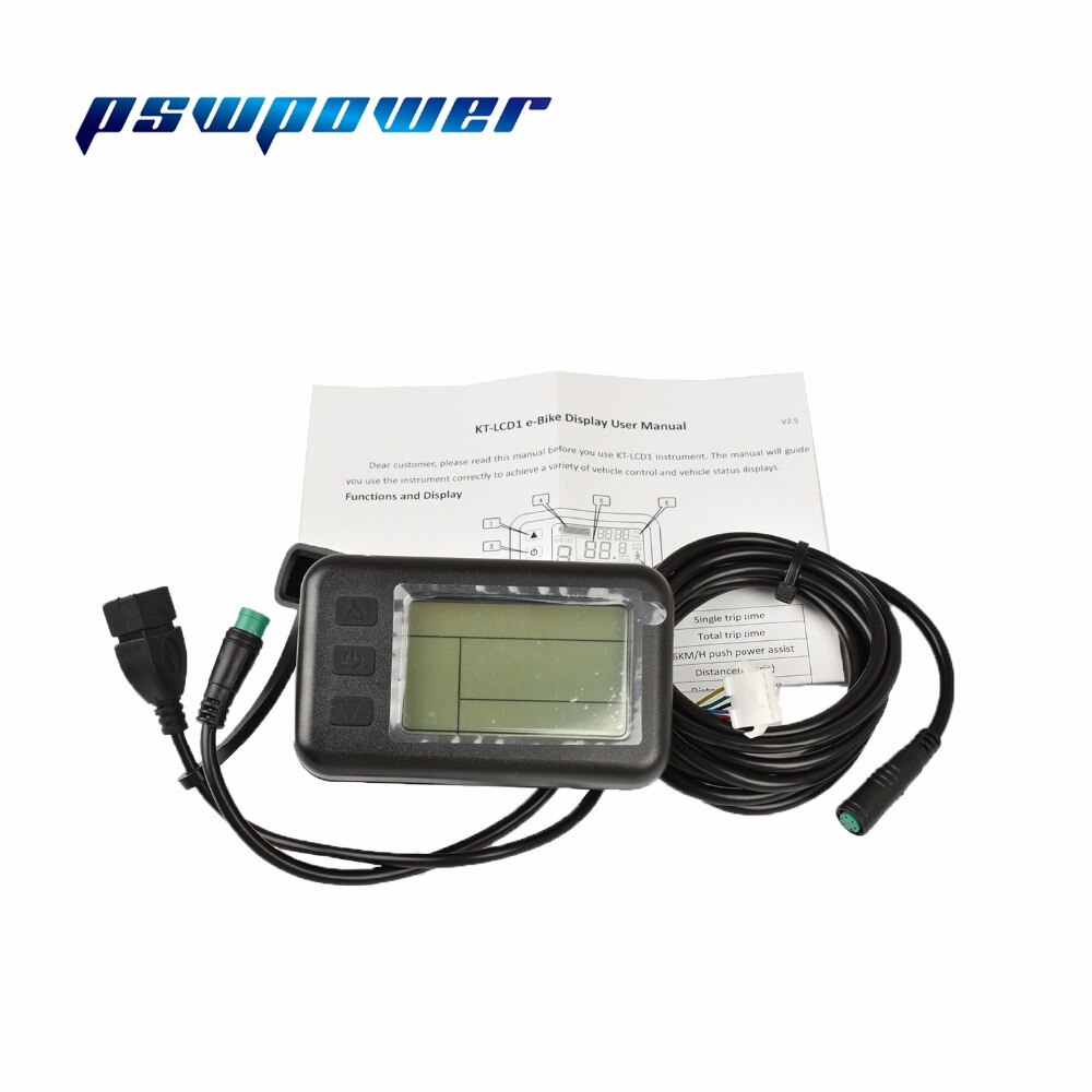 KT-LCD1 électrique de vélo de 24V/36V ou 36V/ 48V avec des pièces de vélo électrique d'affichage de panneau de commande de connecteur d'usb