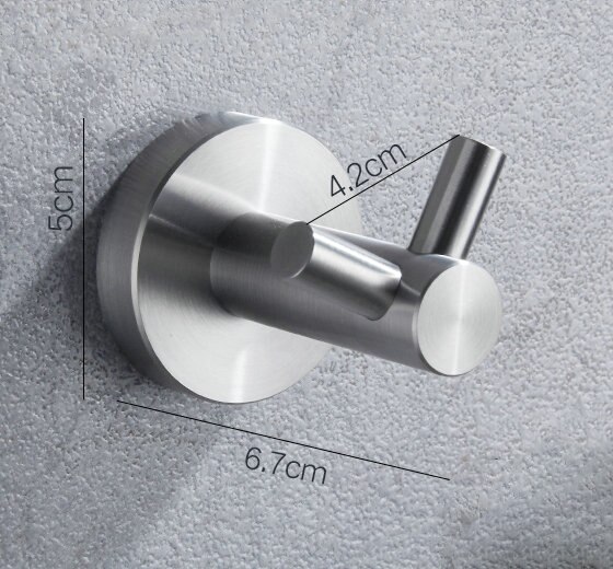 304 Brushed Stainless Steel Single Robe Hook Wall Mounted Towel Hook Clothes Hook Bathroom Hardware: C style