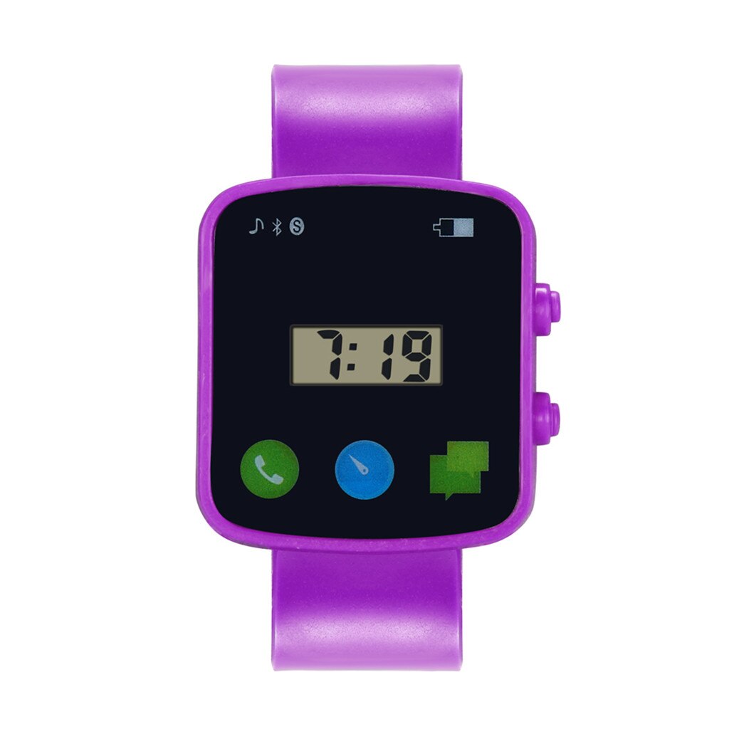 In Voorraad Kinderen Meisjes Analoge Digitale Horloge Sport Silicone Led Horloge Elektronische Waterdichte Polshorloge Kids Horloge: Paars