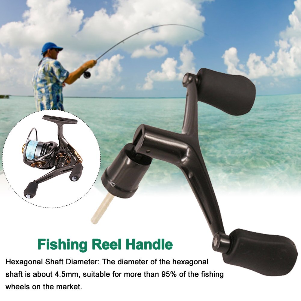 Mango de carrete de pesca con tuerca, balancín extensible de Metal para exteriores, herramienta antideslizante de doble agarre para curricán, accesorios de manivela