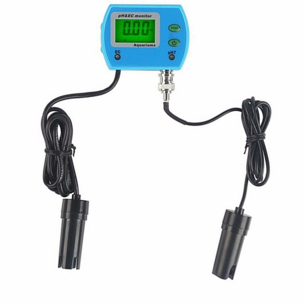 Lcd Water Meter Ph/Ec Meter Acidometer Digitale Display Water Meterfor Voor Huishoudelijke Drinkwater Zwembad Aquarium Water Blauw