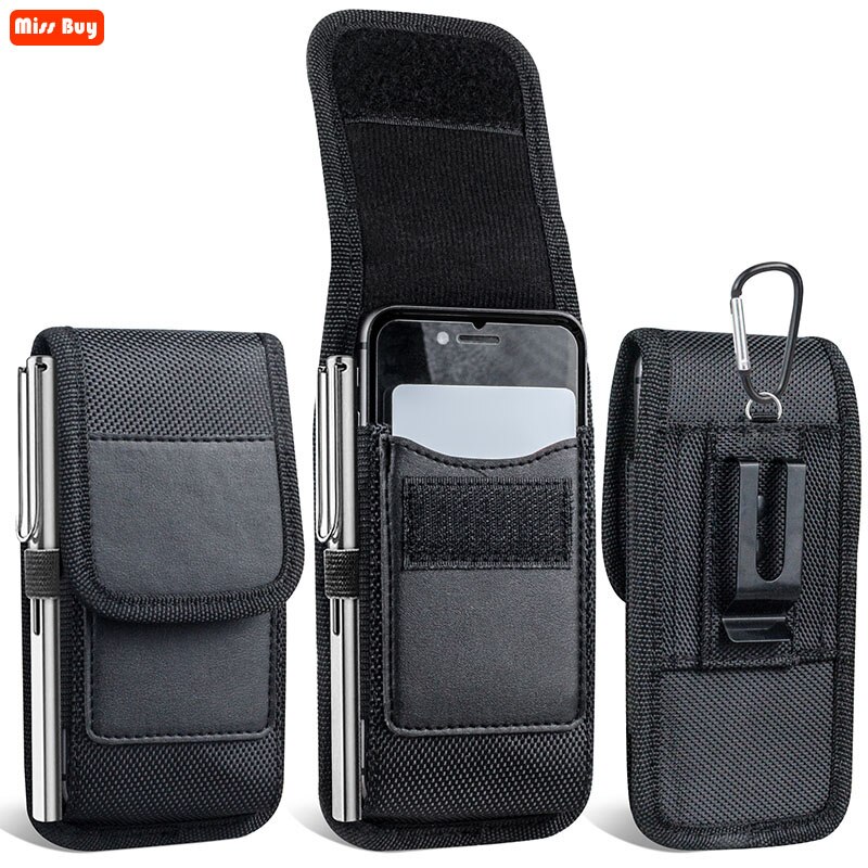 Torba na telefon dla Huawei Honor Play 3 4 4T Pro Honor Magic 2 Honor X10 Max 10X Lite etui zaczep na pasek kabura Oxford tkanina okładka karty