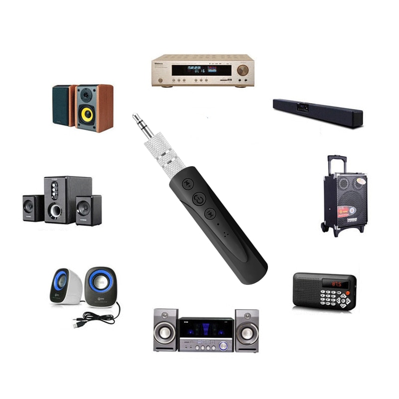 Adaptador Bluetooth manos libres para coche, 4,1, 3,5mm, Aux, receptor de Audio, auriculares de teléfono, música, Kit de coche, adaptador para auriculares