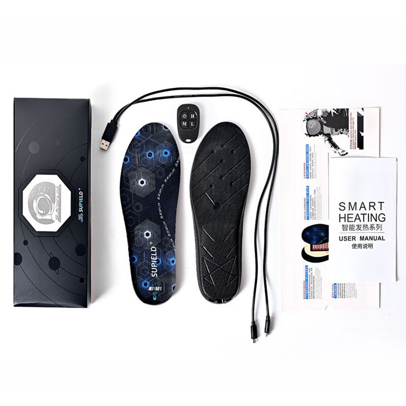 Supield Drahtlose Fernbedienung Aerogel Heizung Einlegesohlen USB Aufladbare Winter Warm Beheizte Einlegesohlen Thermische Schuhe Pads Unisex