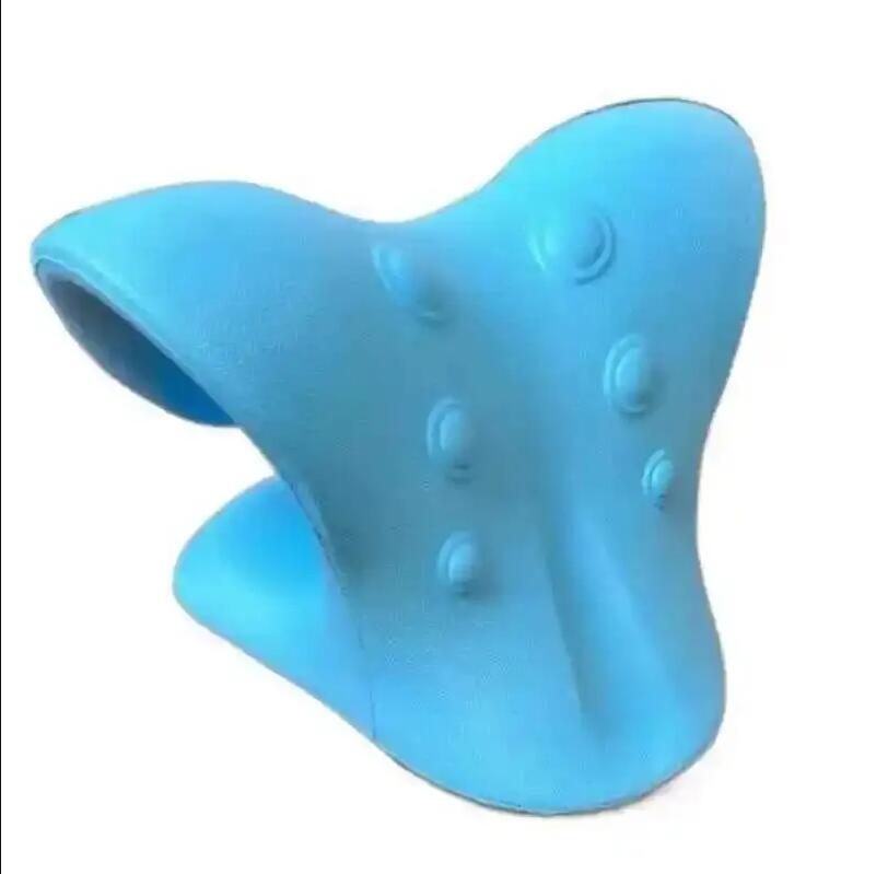 Almohada de masaje de columna Cervical, almohada en forma de U, almohada de masaje Cervical Shiatsu por gravedad, reparación de cuello y hombros, relajación del cuello: Azul cielo