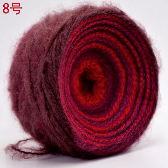 Neue 250g Natürliche importieren Bunte Raum farbstoff Phantasie Mohair Acryl Merino Wolle Garn Hand betroffen Häkeln Gewinde, z3907: 8