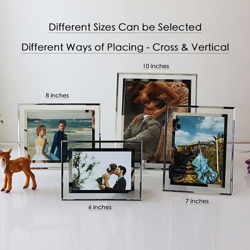 Di alta Qualità di Cristallo di Vetro foto portafoto 5 6 7 8 10 Pollici Croce e di Visualizzazione Verticale Complementi Arredo Casa Cornici S $