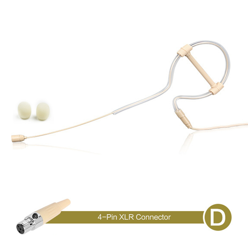 Beige enkele oorhaak Headsetmicrofoon Hoofdmicrofoon Handenvrije bediening 3,5 mm 3-pins 4-pins XLR-stekker met microfoonhoes: Donker Kaki
