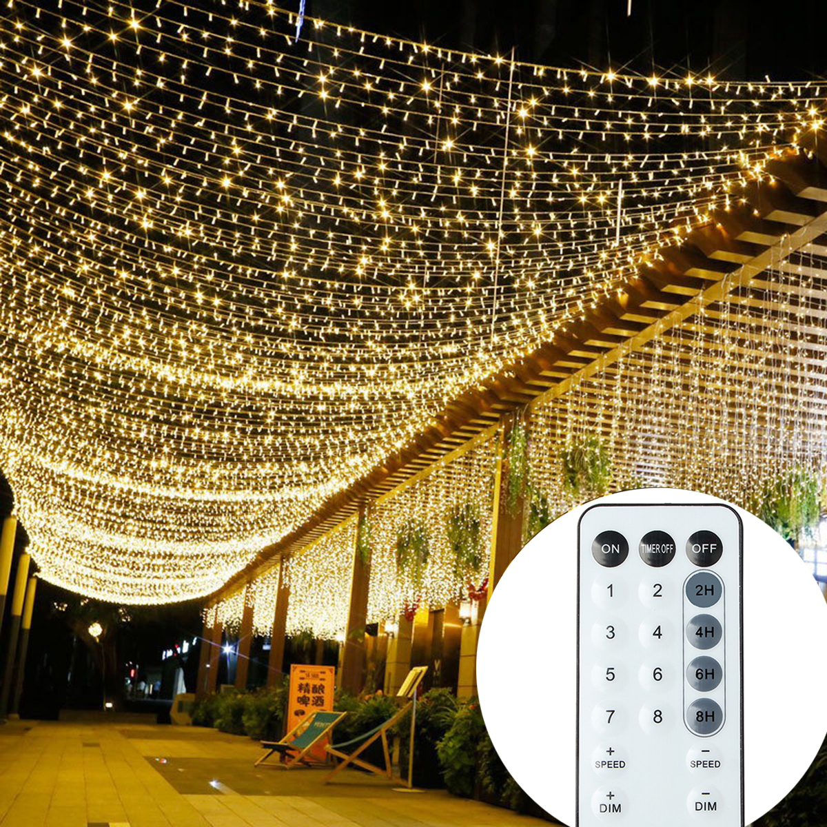 100m lyslenker ledet-lyslenker julekrans utendørs til hjemmet, årsfest, utendørs hage, Port, juledekorasjon