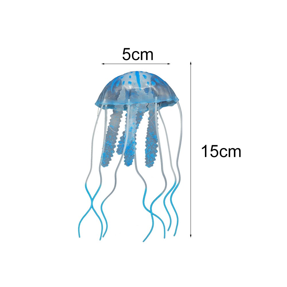 Subaquática artificial nadar efeito brilhante medusas aquário decoração do tanque de peixes planta viva ornamento luminoso paisagem aquática