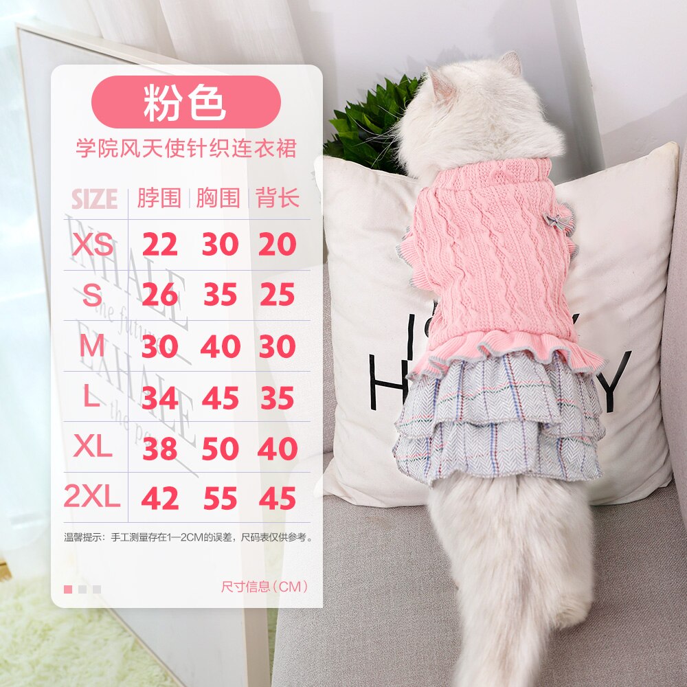 Sweet Cat Dresses Christmas Outfit Animal Clothes Sphynx Cats Wear Costume Vestido Para Gatitos Cats-clothes OO50QZ: A / XL