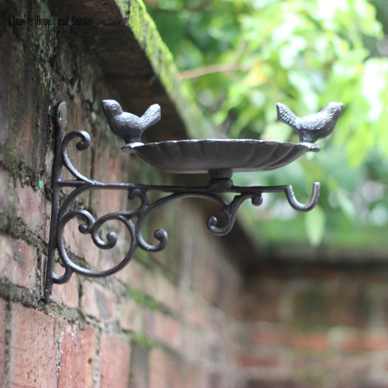 Gietijzeren tuin decor vintage metalen vogel feeder met haken