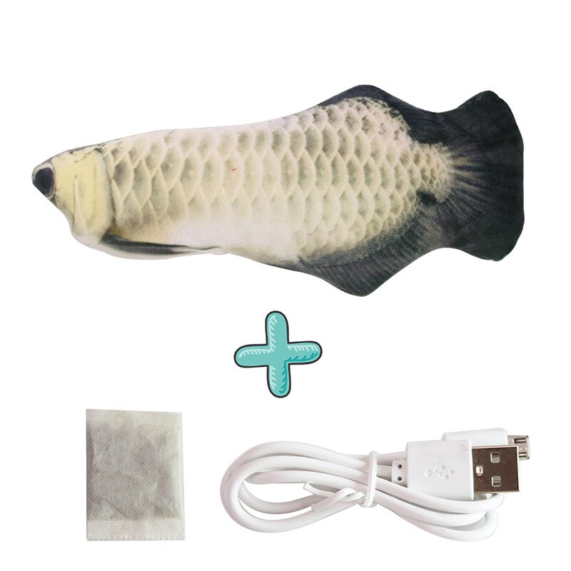 Kat Elektrische Bewegende Vis Speelgoed Usb Charger Vis Interactief Kattenkruid Chew Bite Speelgoed 3D Simulatie Vis Spelen Speelgoed Kat Kwispelende speelgoed: with catnip4