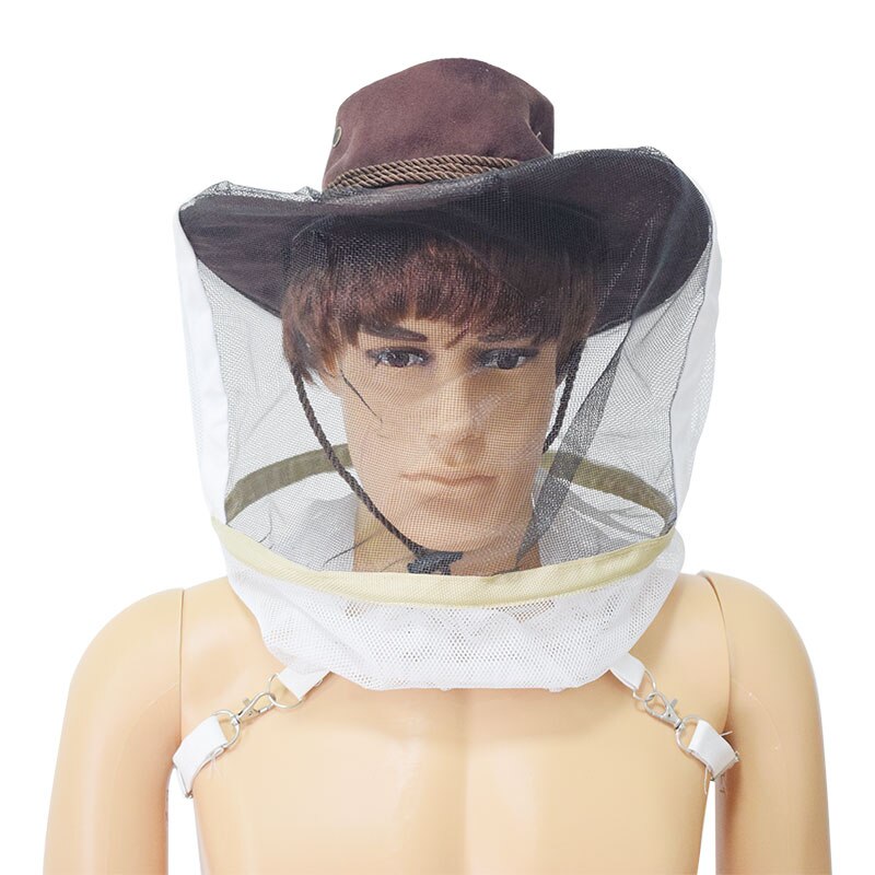 Beekeeping Cowboy Hat Beekeeping Protector Cap Beekeeper Fly Insect Net Cowboy Comfortable Anti bee Hat Beehive Tool: Chocolate
