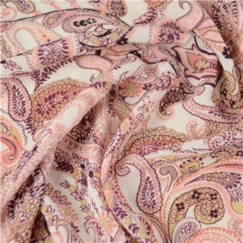 Classic paisley pattern western style chiffon fabric soft draping micro elastic dress shirt fabric