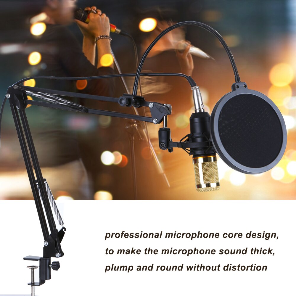 Multifunktionelt live lydkort &  bm800 mikrofonsæt med suspension, optagelse af kondensatormikrofonsæt