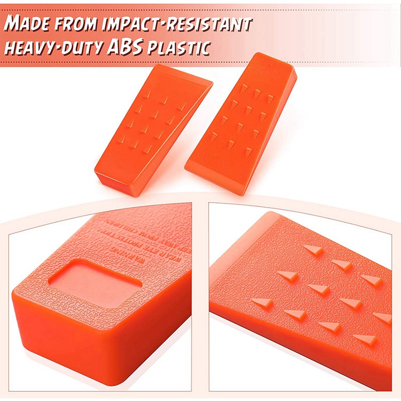 8 Pieces 5.5 Inch Tree Felling Wedges Spiked Wedge Plastic Wedge Logging Tool with Storage Bag for Tree Cutting Bucking