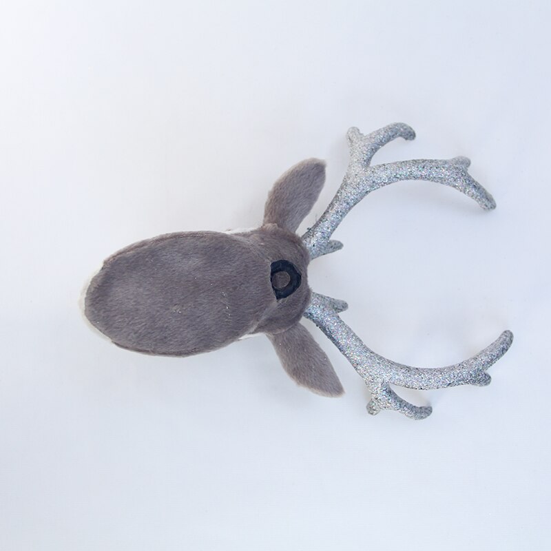 Simulation Plush Reindeer Elk Deer Head Doll Realistic Deer Antlers Head Wall Mount Sculpture for Home Party Xmas Decor