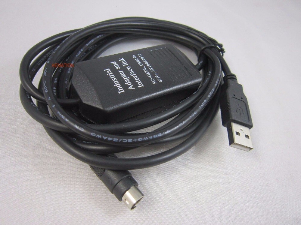 Compatible FX-USB-AW FXUSBAW USB to RS422 Adpter Programming Cable for PLC FX3UC Series 2.5M