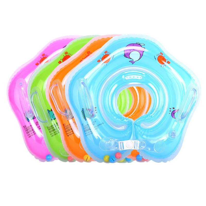Flotador de piscina inflable de PVC para bebés, anillos de natación de doble cubierta de seguridad flotante con mango N66,