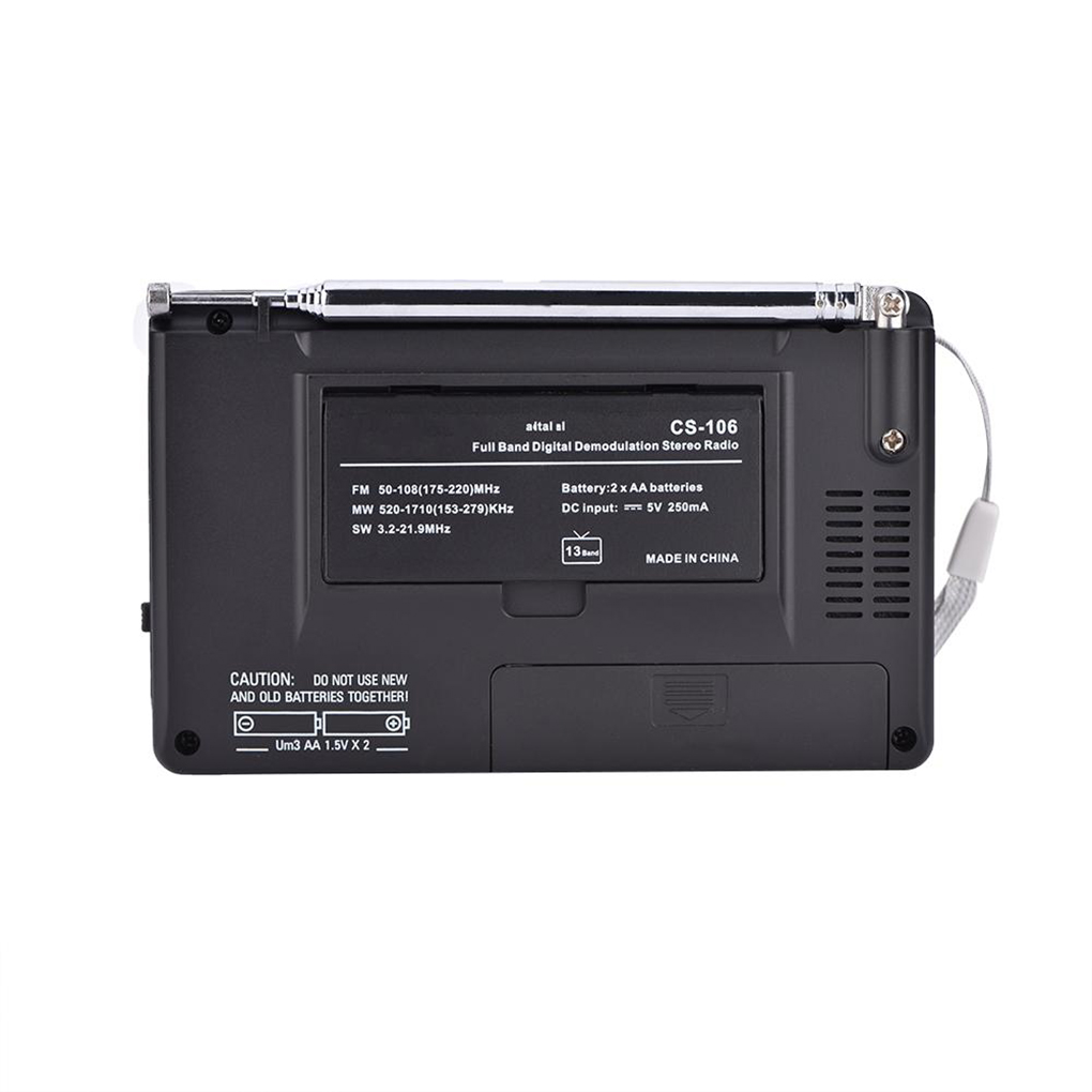 Mini récepteur Radio FM/AM/SW/LW/TV pleine bande réveil Portable fonction mémoire numérique Radio récepteur Radio 10/9KHz