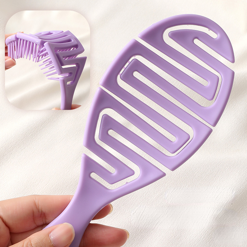 Cepillo para el cabello ahuecado, peines para masaje del cuero cabelludo, desenredante de peinado, herramienta para desenredar de secado rápido, cabello rizado seco y húmedo