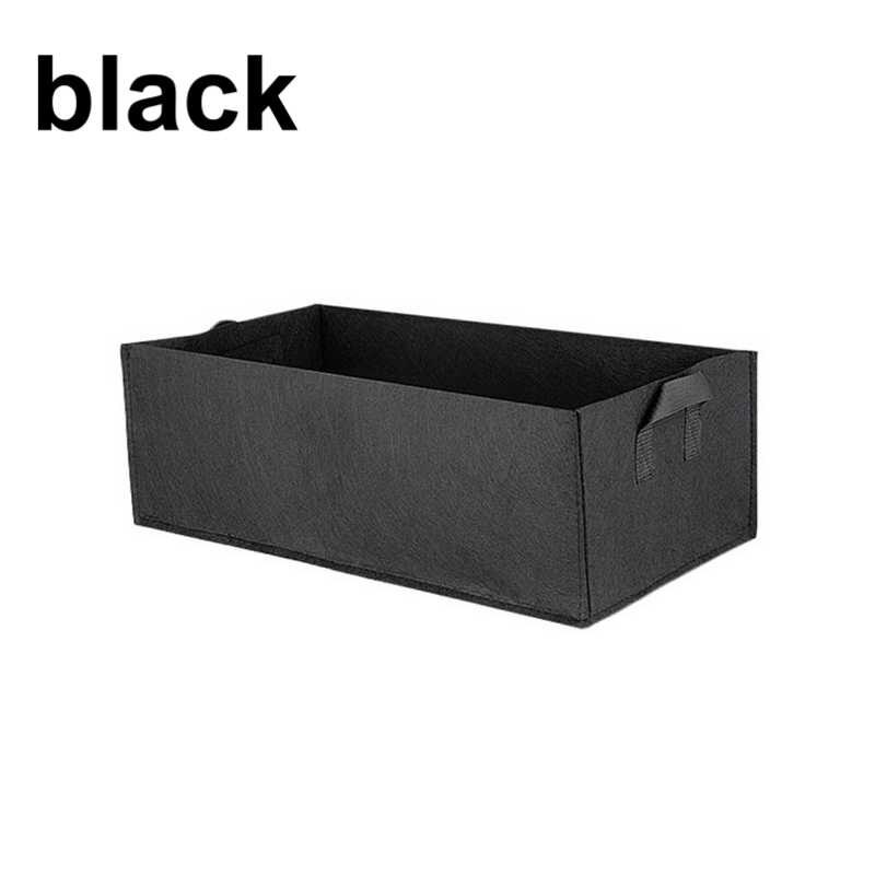 Bolsas rectangulares grandes para cultivo de verduras, maceta de Groot para plantación de vivero de jardín, bolsa de macetas no tejida de fieltro anticorrosión: black / 50x30x20cm