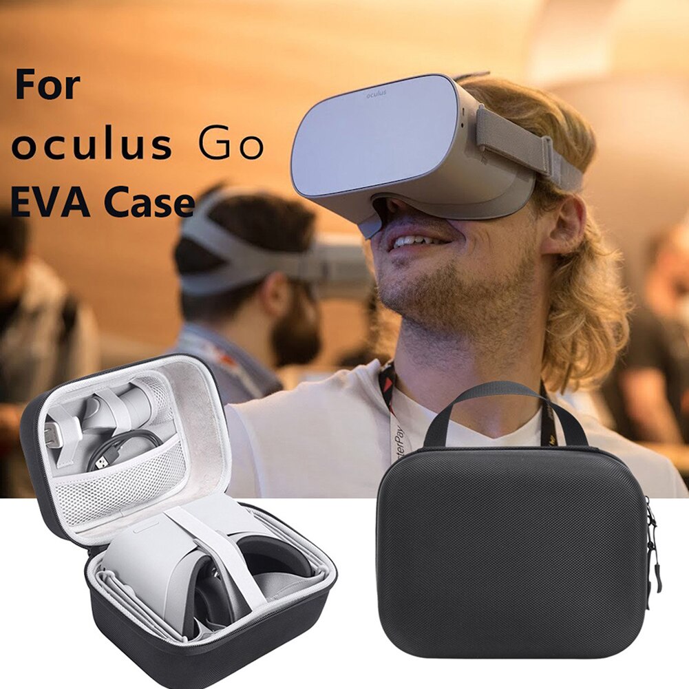 Musta kestävä vr-lasilaukku kannettava kotelo tarvikkeet vedenpitävä kantokotelo säilytys matka nylon iskunkestävä oculus golle