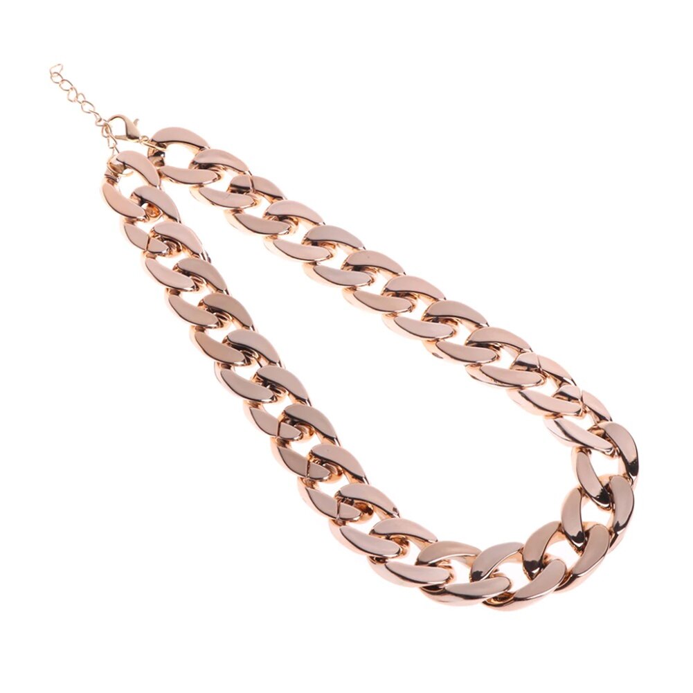Kubansk länk tjock bit kedja halsband hund säkerhet krage husdjur smycken  qp2: Rosguld-ccb -45cm