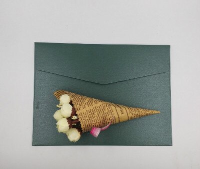 Sobres de papel perlado multicolor exquisito, 50 piezas, 23x16cm, invitación de negocios, sobres de invitación de de boda: Verde