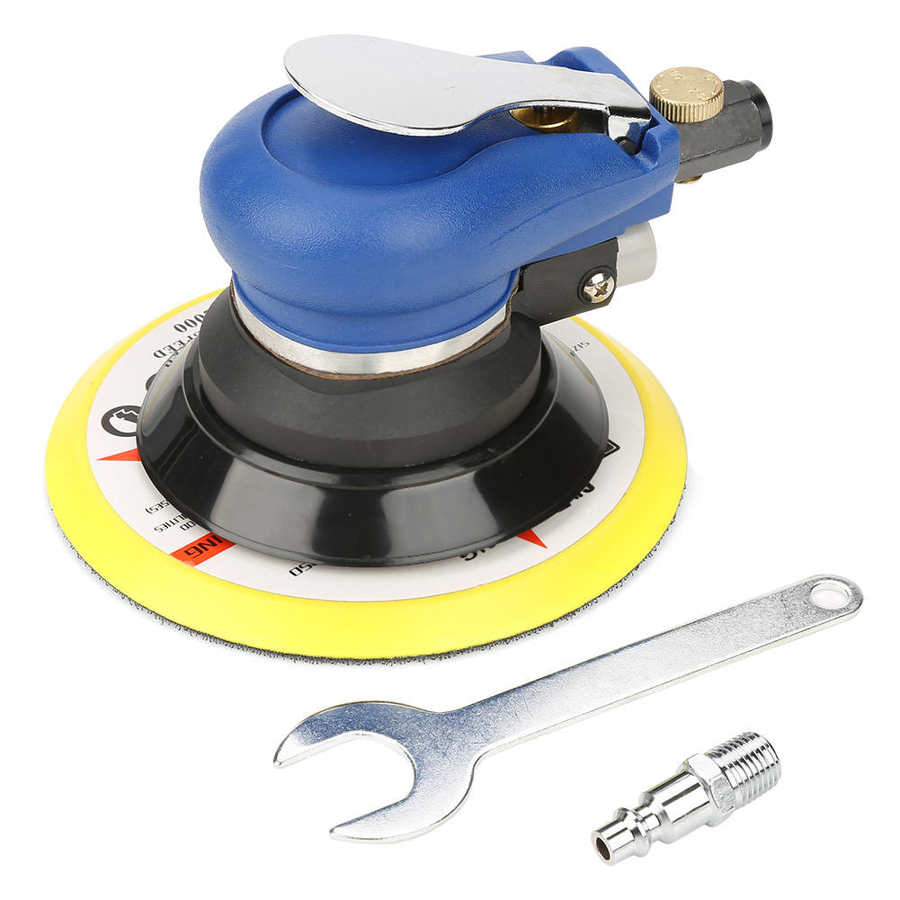AT-980 Air Random Orbital Sander Round Polisher Pneumatic Hand Sanding Tool: 6 inches