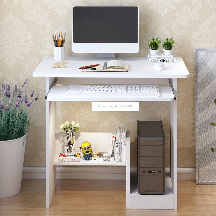 Modern Wood Desktop Computer Desk With Keyboard Tray PC Laptop Desk For Study Student Writing Table Home office Work Furniture