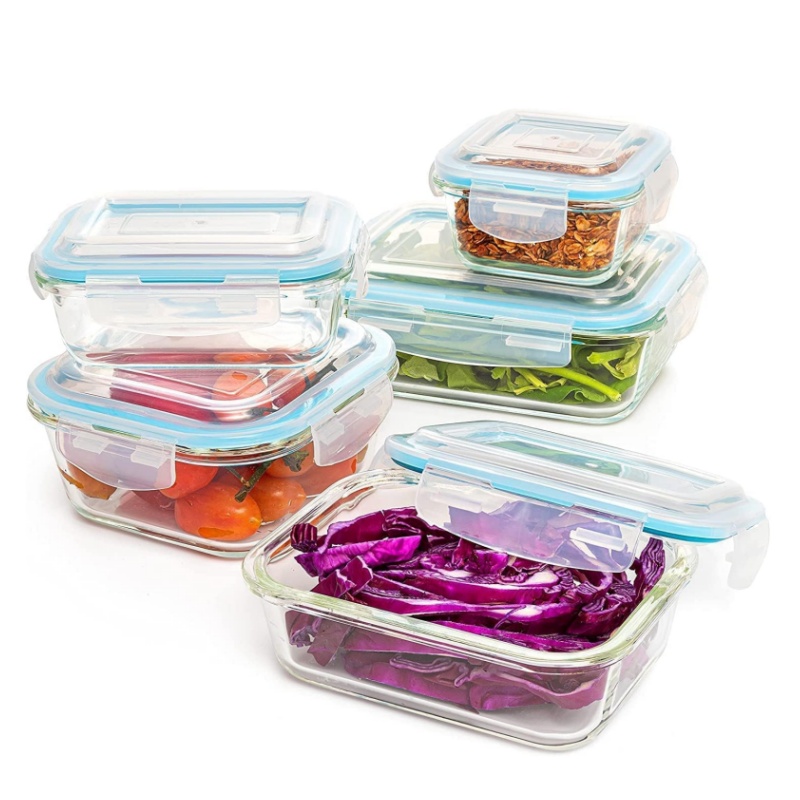 Glass Food storage Side dish meal prep airtight tupper Sealed containers preservation kitchen organizers bento lunch box
