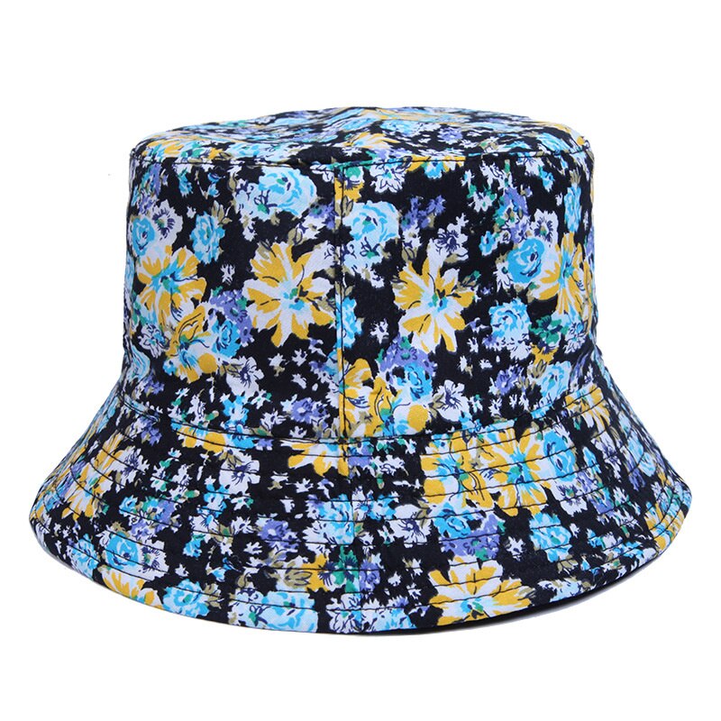 Gorros de pescador reversibles con estampado Floral para hombre y mujer, protector solar, de algodón, doble cara, antisol: Style 3