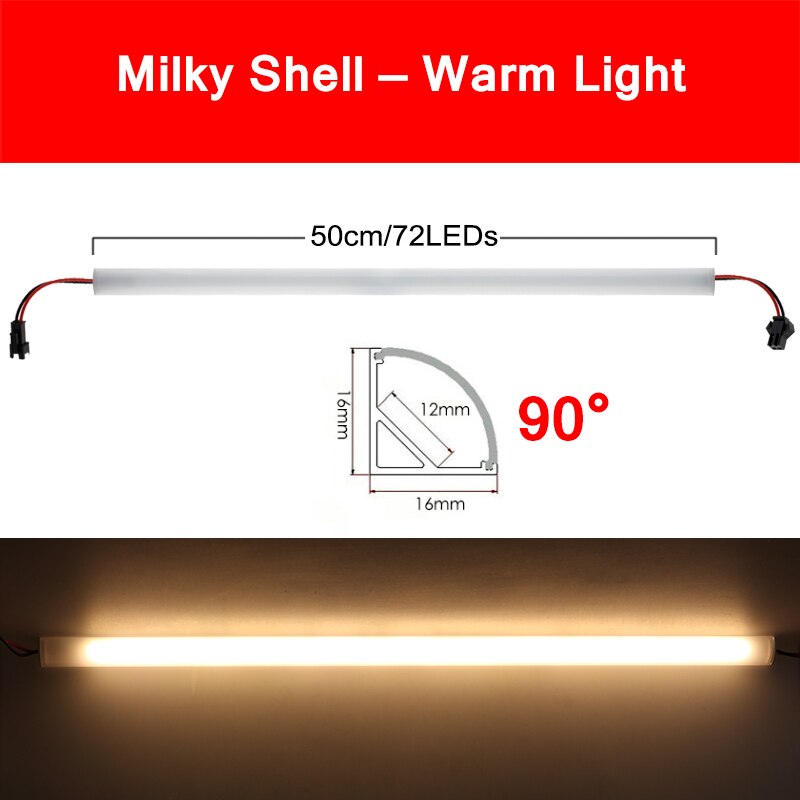 V Shaped LED Bar Light 220V 50cm 72LEDs Wall Corner LED Tubes Kitchen Under Cabinet Light 1-6Pcs Set: WHITE / Orange