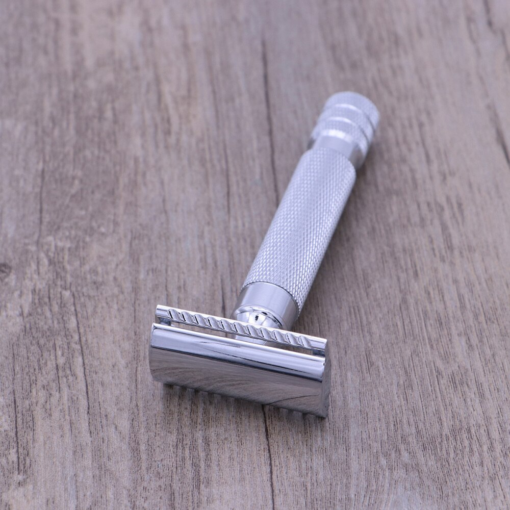 Short Handle Razor Double Edge Mens Shaving Razor Double Edge Safety Razor Stainless Steel Shaving Razor for Men (Pattern 1)