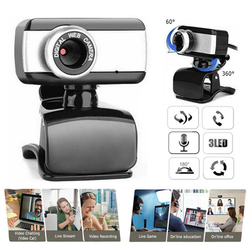 480p HD Webcam avec micro rotatif PC de bureau Web caméra Cam Mini ordinateur WebCamera Cam enregistrement vidéo travail Plug and Play: Default Title