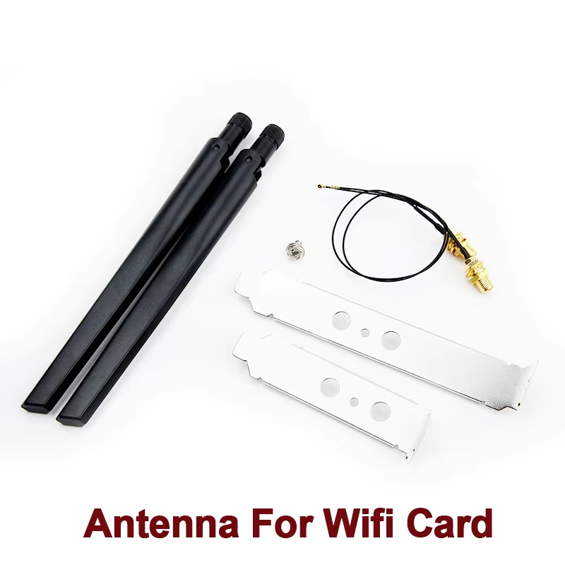 2x6DBi Dual Band 2,4 GHz 5 GHz WiFi Antenne Externe RP-SMA MHF4 Verlängerungskabel Set für M.2 Wifi Karte AX200 AX210 BE200: Default Title
