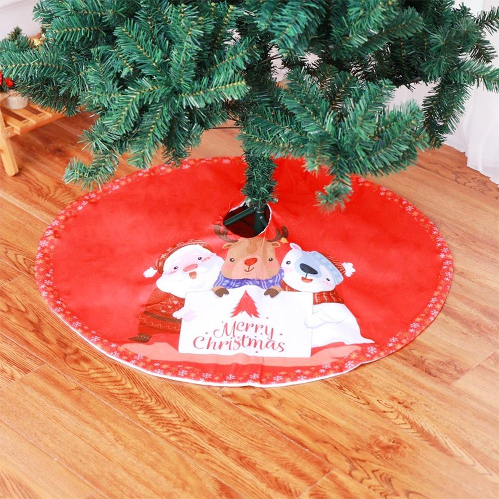 90Cm Kerstboom Rok Doek Santa Clausbase Boom Schort Feestelijke Xmas Party Props Kerstversiering Voor Boom: F