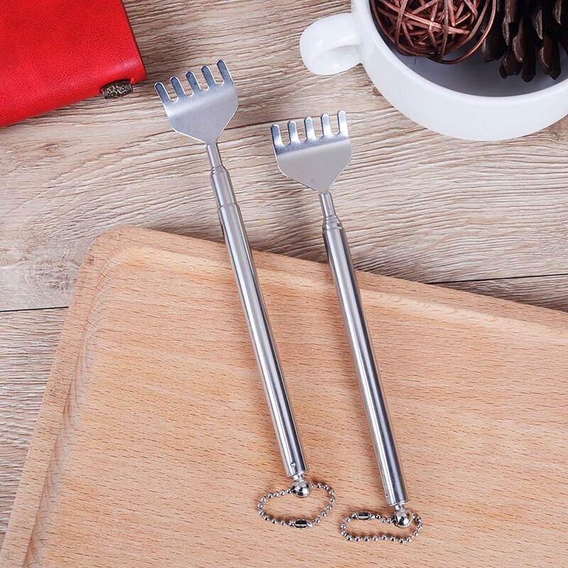 1 X extensible pratique poche stylo pince arrière griffoir acier inoxydable télescopique dos griffoir démangeaison Scratch Massage outil