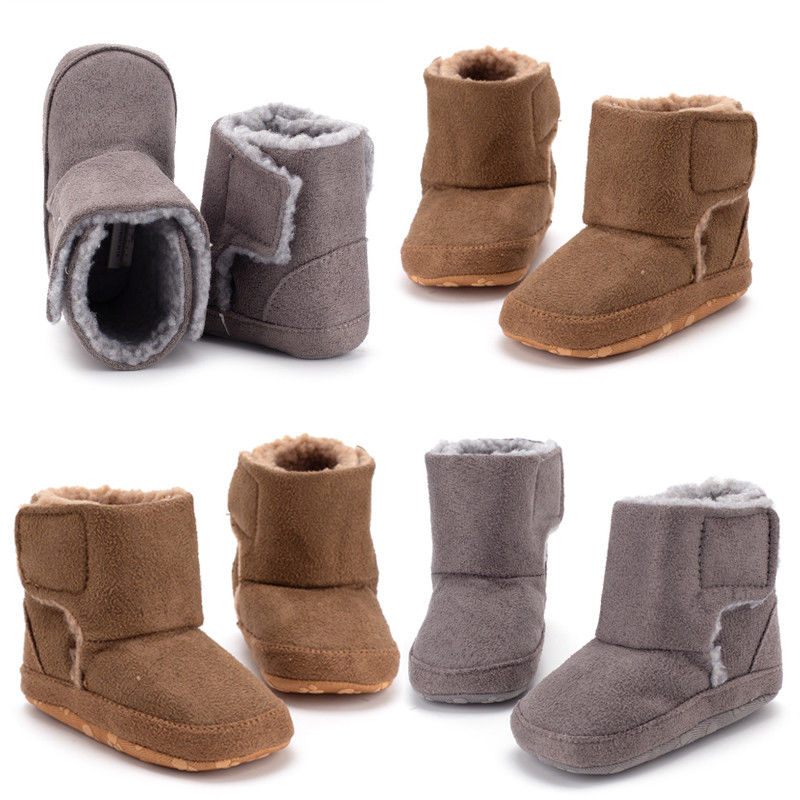 Peuter Baby Meisjes Jongens Winter Warm Laarzen Effen Bont Haak Mid Calf Snowboots 2 Stijl Outfit 0-18M
