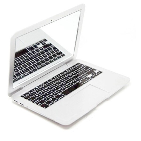 Mini Pocket Laptop Stijl Spiegel Vrouwen Cosmetische Schoonheid Spiegel Draagbare Make-Up Spiegels SCI88: White