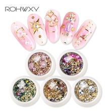 Rowhxy 1 Box Nail Art Decoraties Kleurrijke Rhinestones Nail Shell Voor 3D Nail Art Diamanten Nail Art Legering Voor manicure