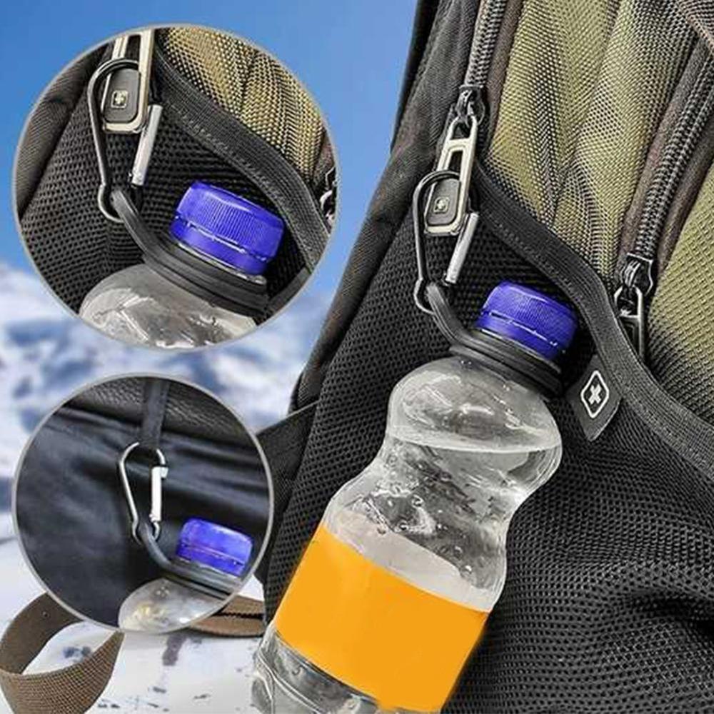 1pc sport vattenkokare spänne utomhus karbinhake vattenflaska hållare camping vandring verktyg aluminium gummi spänne krok