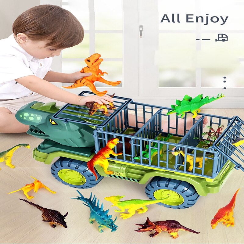 Kids Dinosaur Car Toy Big Size Dinosaur Transport Cars for Boys Jurassic World Game Interactive Montessori Toys for Toddlers