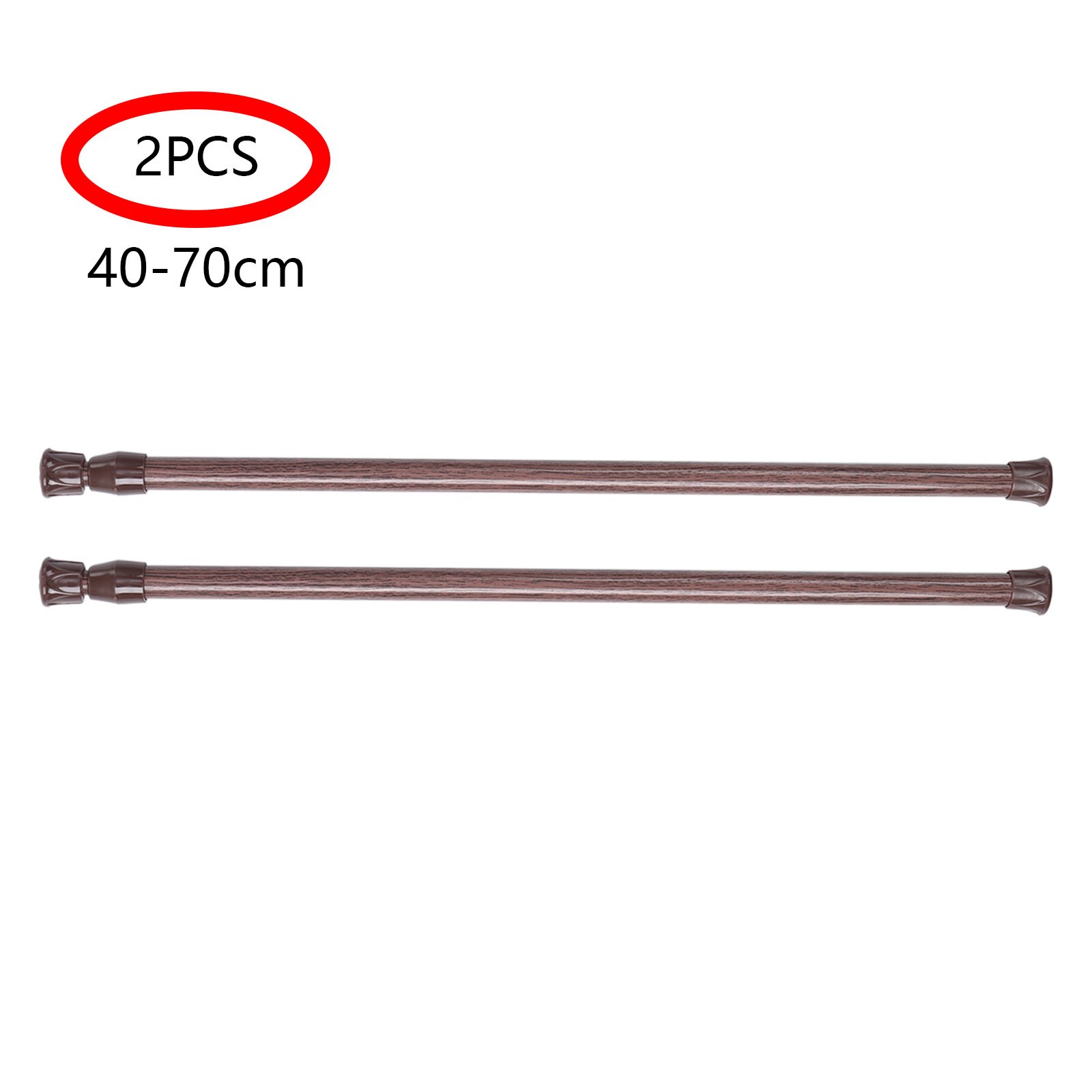 2 Bathroom Rods Shower Curtain Poles High Carbon Steel Bathing Rod Extendable Closet Wardrobe Pole Spring Loaded Tension Rod Kit: Brown A